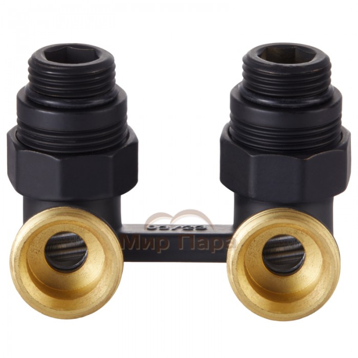 Узел нижнего подключения Royal Thermo угловой 1/2"х3/4" EK (черный)