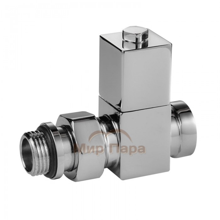 Набор дизайн-вентилей Royal Thermo CUBE, прямой (хром) 1/2"