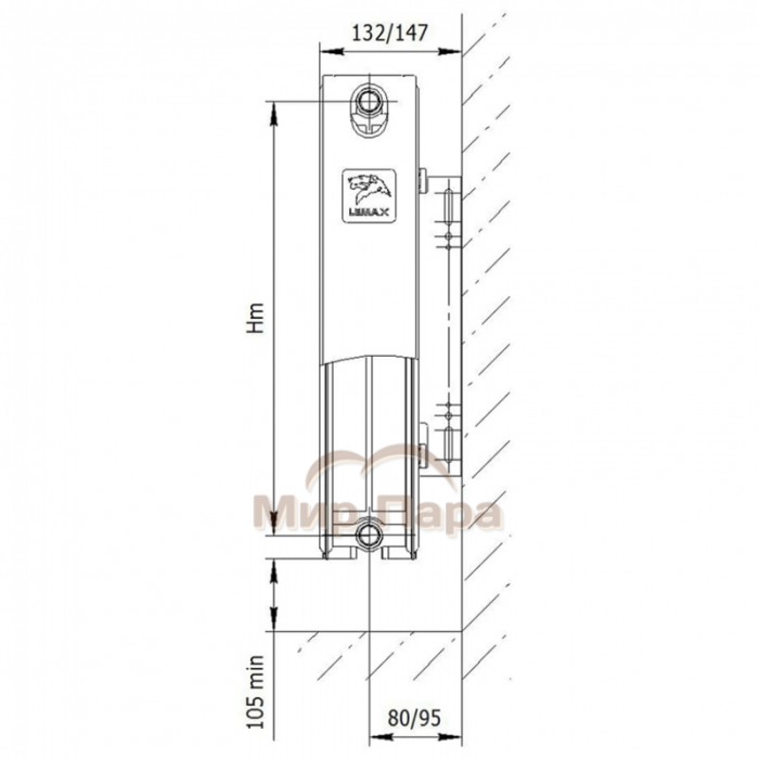 Радиатор стальной LEMAX Valve Compact 300х1400