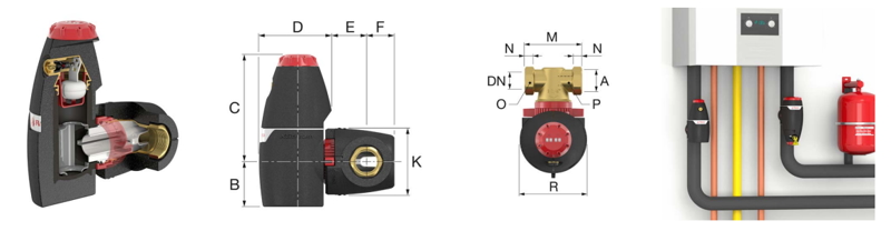 Сепаратор воздуха Flamco XStream Vent, размеры