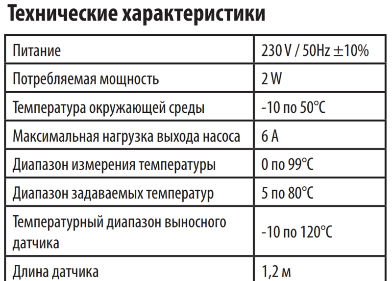 Регулятор для управления насосом центрального отопления Salus PC11W Регулятор Salus PC11W, тех. характеристики