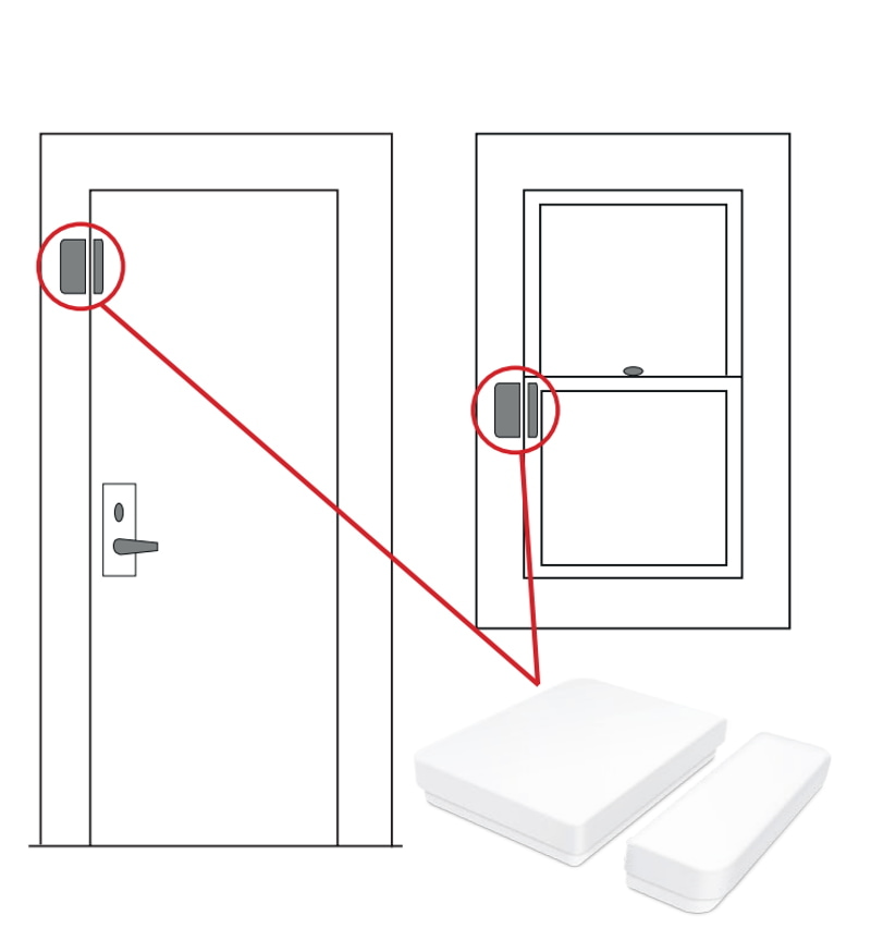 Датчик открытия окна/двери Salus OS600, схема установки