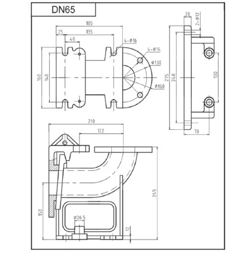 Автоматическая трубная муфта IBO DN 65, схема